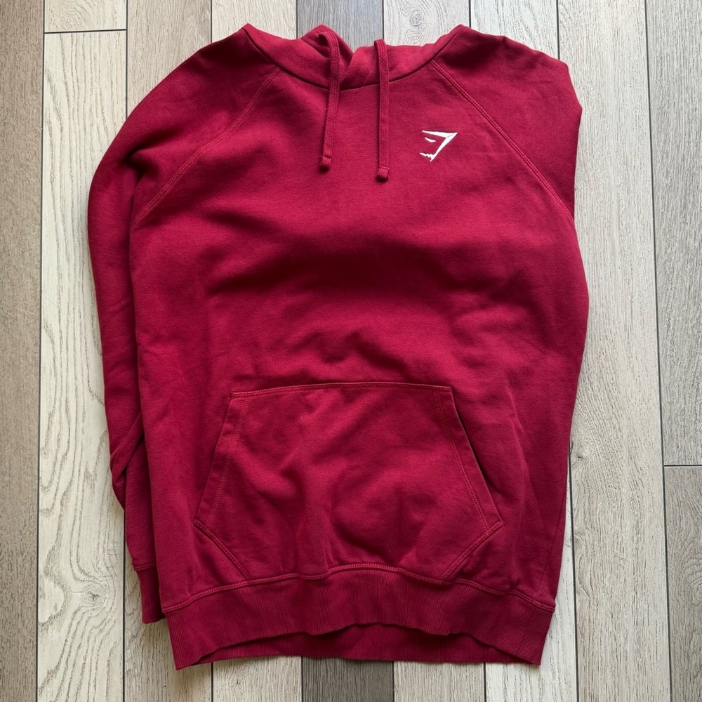 Gymshark Red Pullover Sweater with Hood